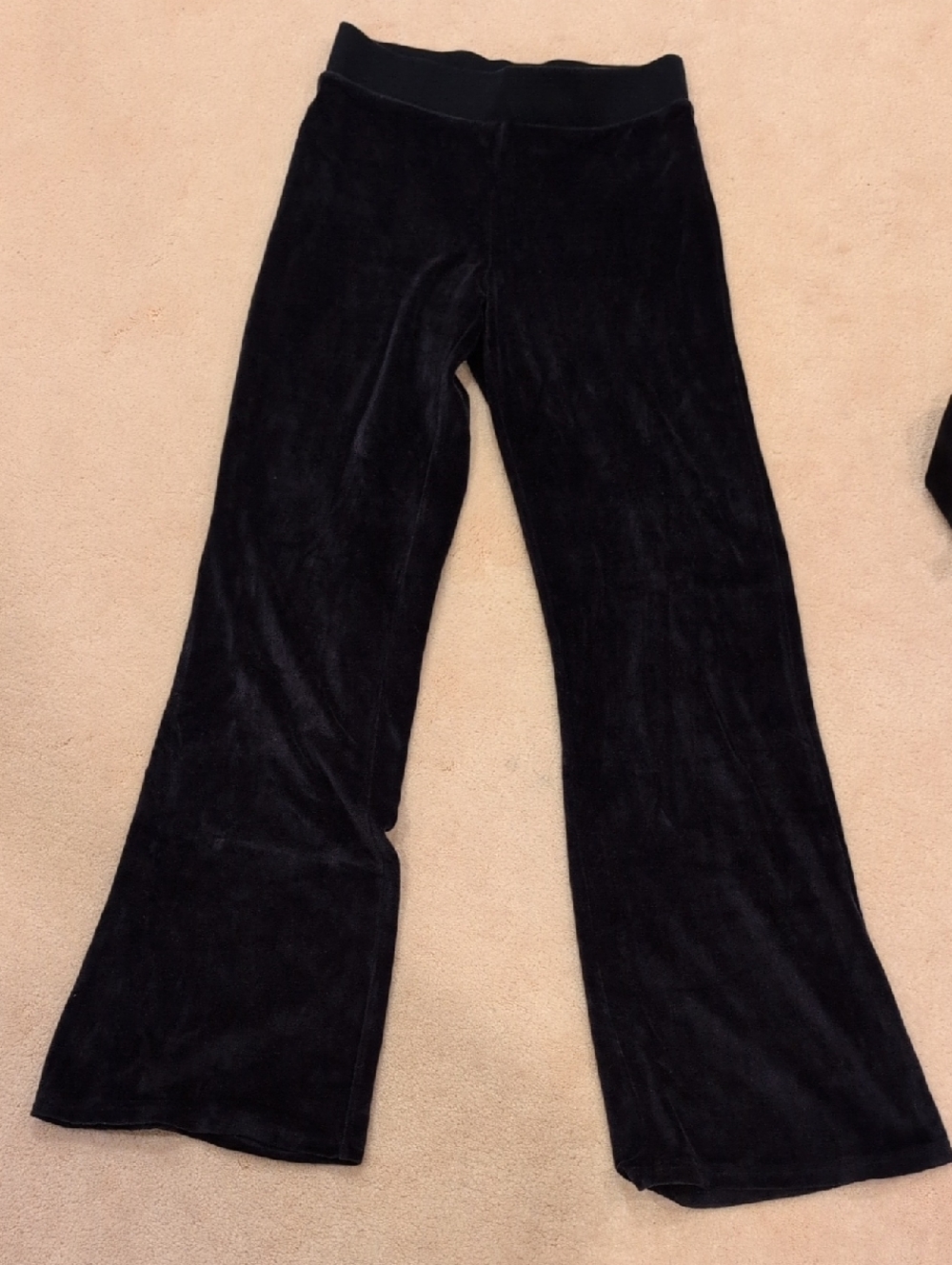 Aritzia TNA Navy Velour Flare-Leg Pants